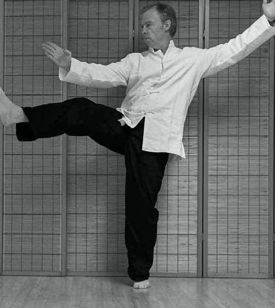 Stephen Forde Tai Chi Kick Stephen Forde performing kick to the right